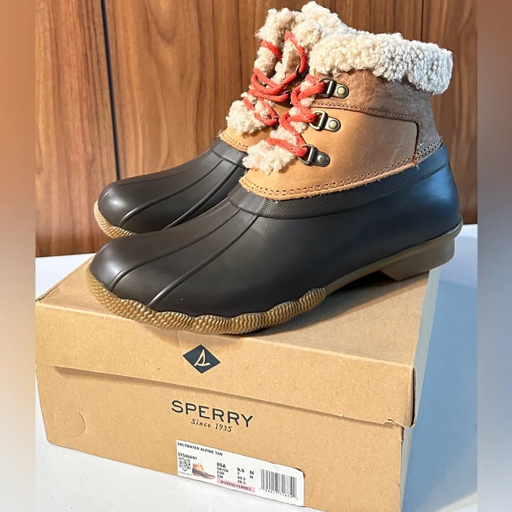 NWT. Sperry Women's Saltwater Alpine Snow Boot, Tan, Size 9.5 - Picture 7 of 12